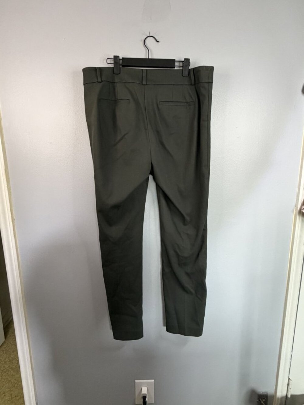 Loft Julie Olive Green Straight-Leg Womens Pants Size 12 - Picture 2 of 6
